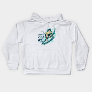 Catch The Wave surfing and summer collection Kids Hoodie